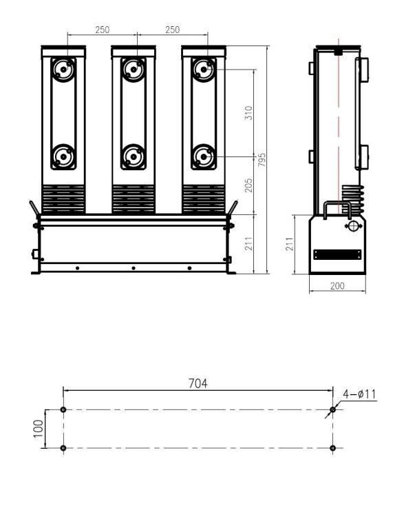 24kv vacuum contactor dimension